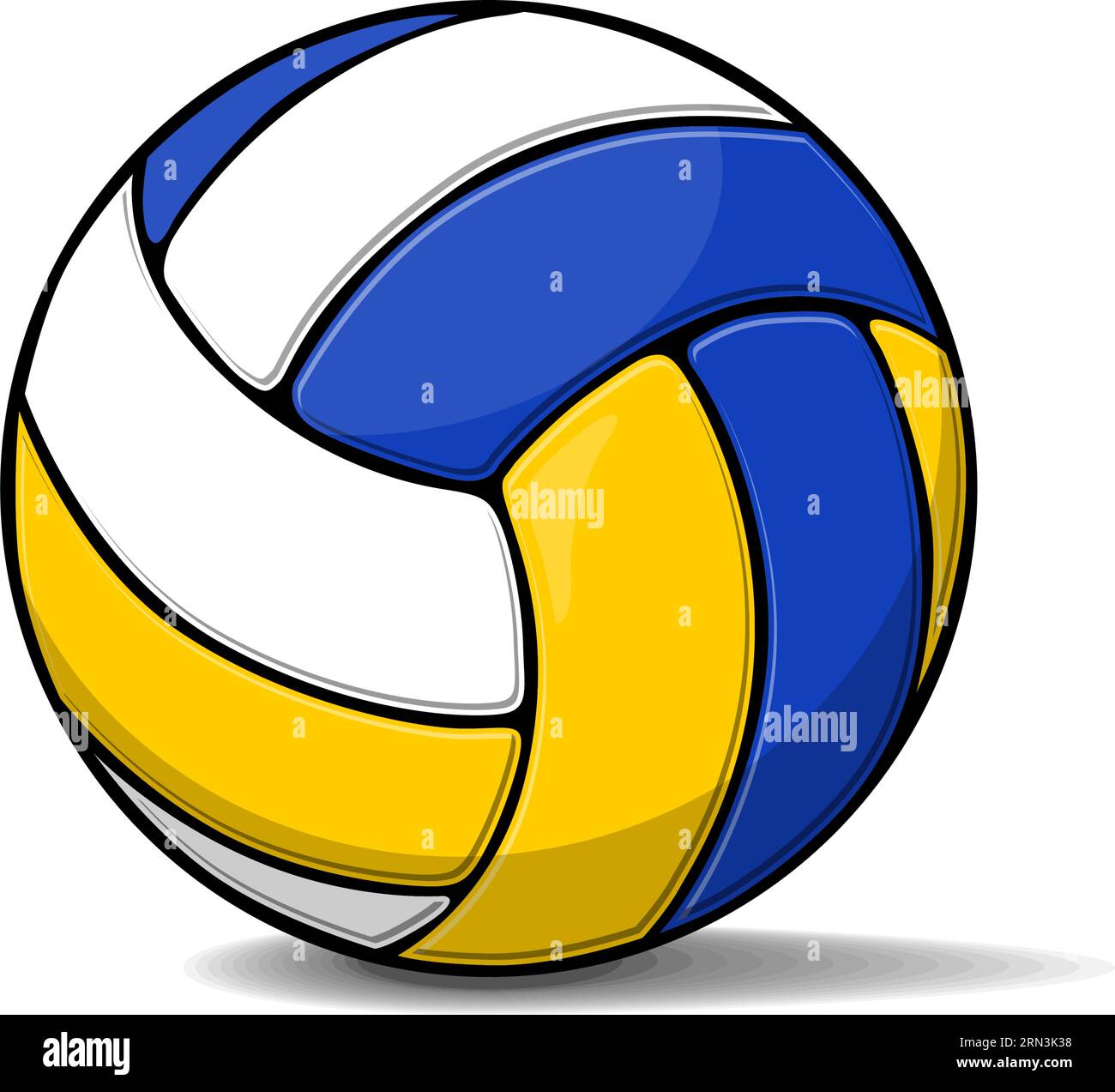Moderna pallavolo multicolore per Beach volley. Vettore su sfondo trasparente Illustrazione Vettoriale