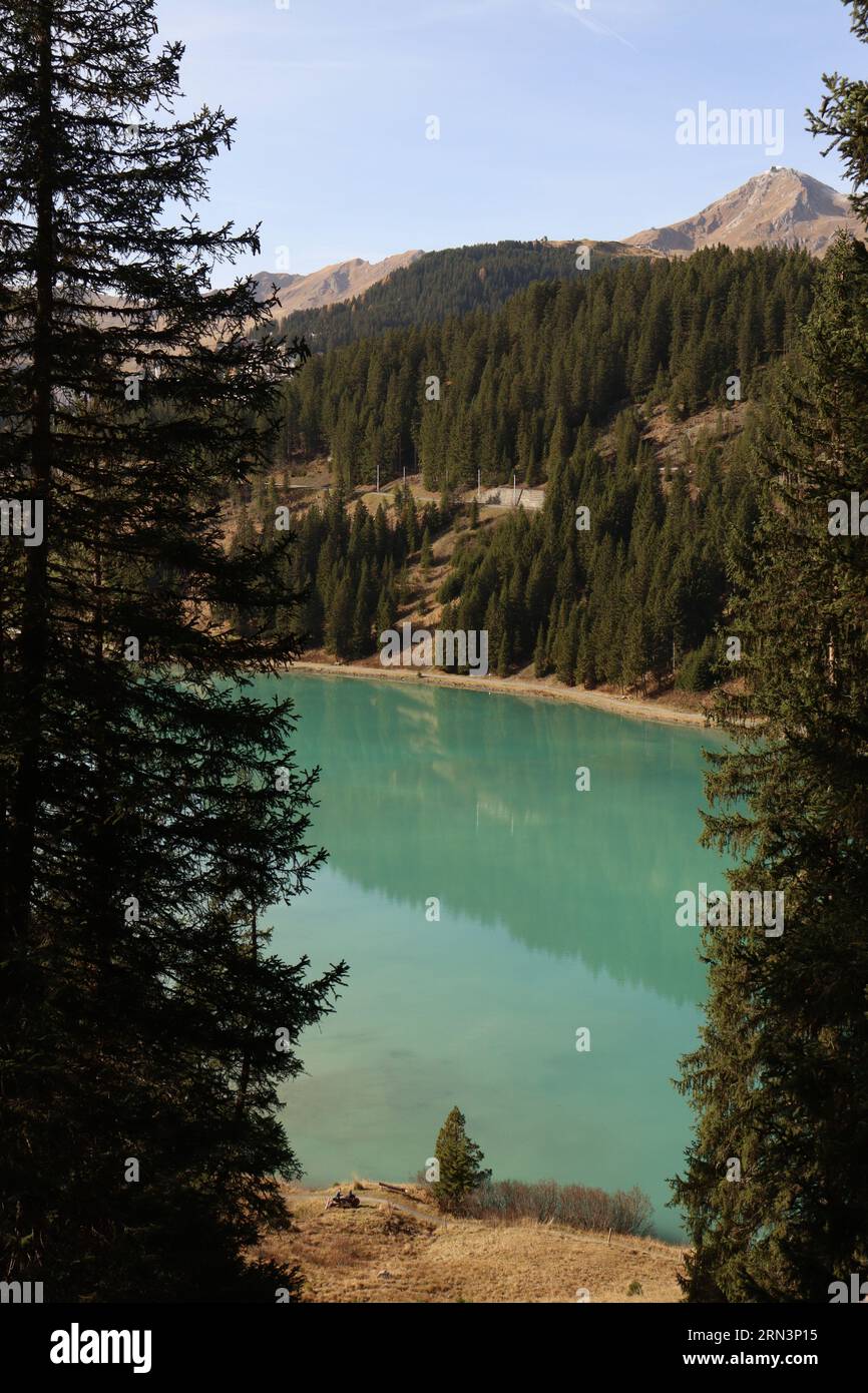 Incantevole lago blu ad Arosa, in Svizzera Foto Stock