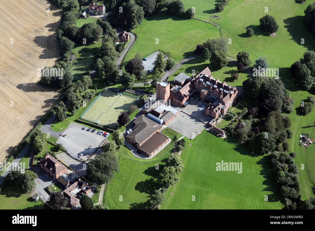 Vista aerea della Aysgarth School, Bedale, North Yorkshire Foto Stock