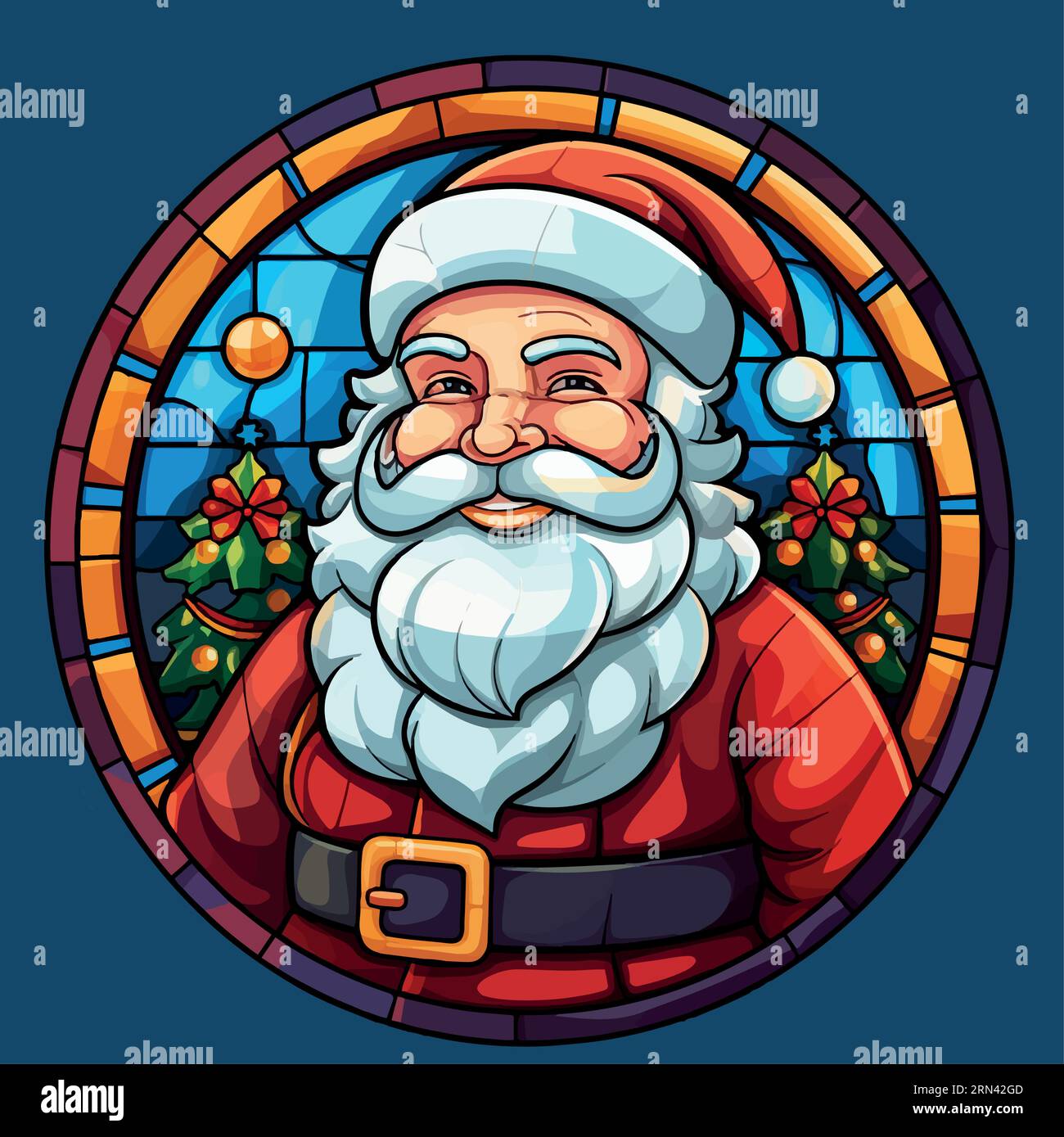 Splendida icona vettoriale di Babbo Natale Illustrazione Vettoriale