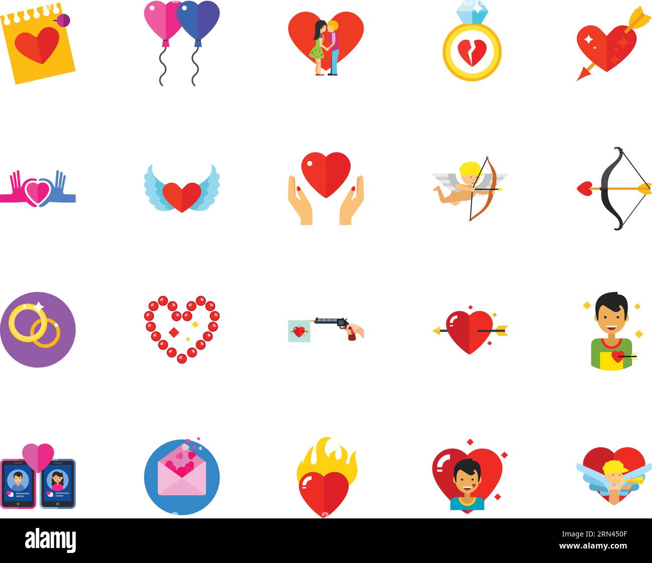 Set di icone Love Illustrazione Vettoriale