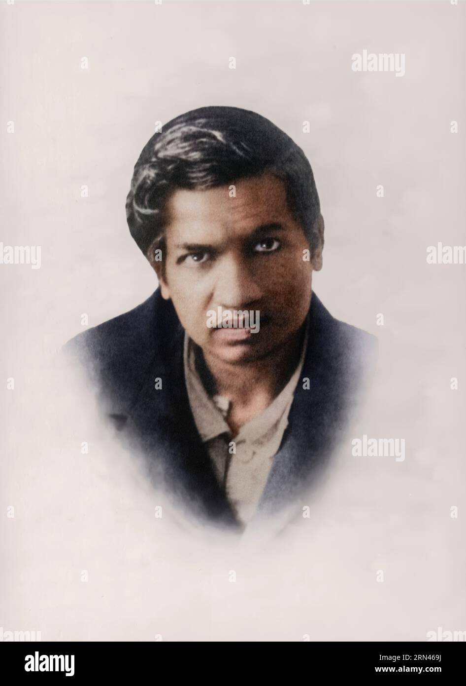 Ritratto di Srinivasa Ramanujan. anno 1913. Foto Stock