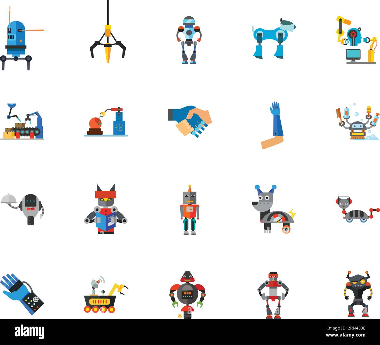 Set di icone robot Illustrazione Vettoriale