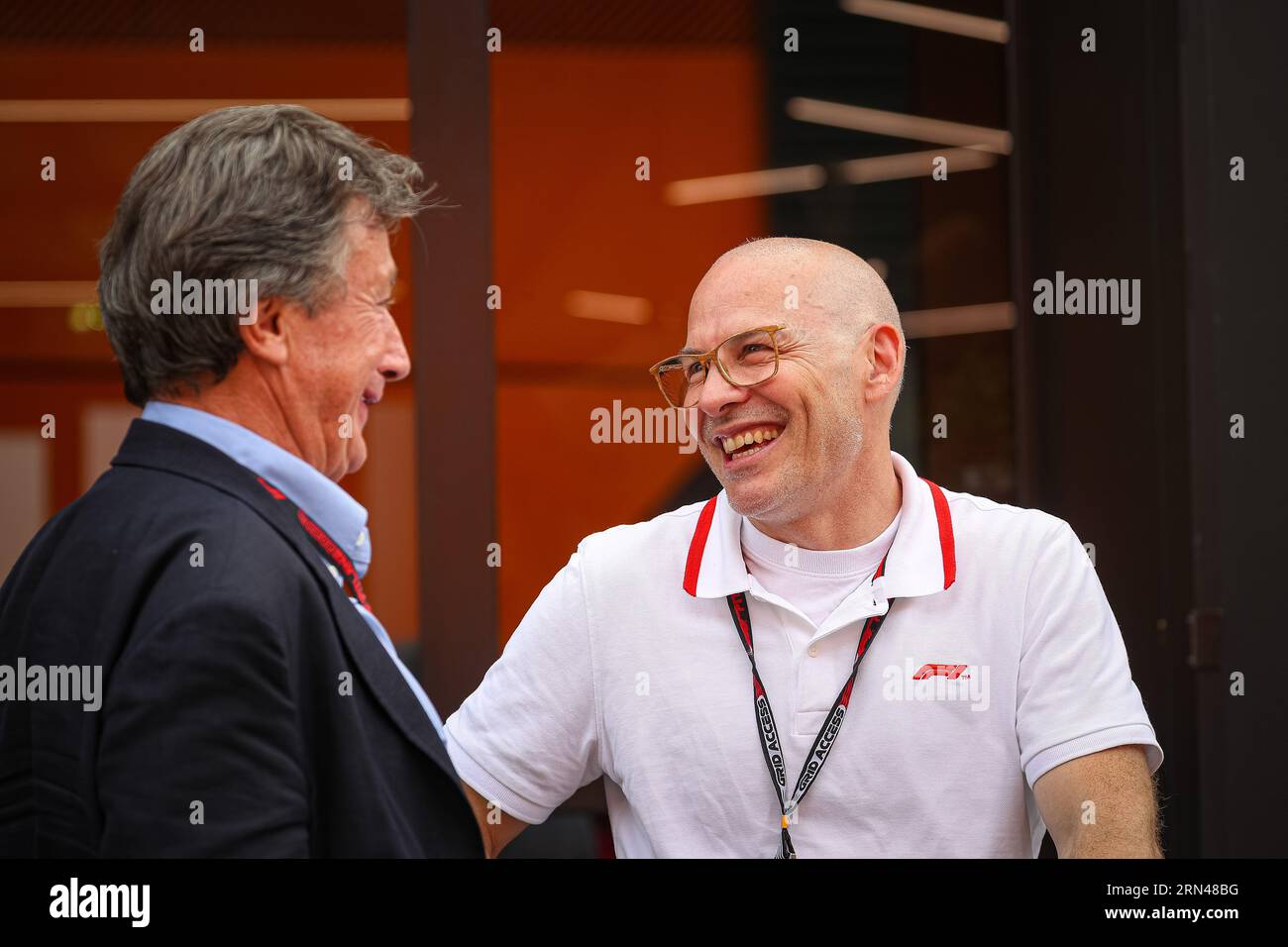 Jacques Villeneuve, (CND)ex pilota di Sauber BMW, Williams e BAR, ex pilota IndyCar e vincitore dell'Indy 500 1995, campione del mondo di F1 1997 con Williams Renault durante il GP d'Italia, Monza 31 agosto-3 settembre 2023 Formula 1 campionato del mondo 2023. Foto Stock