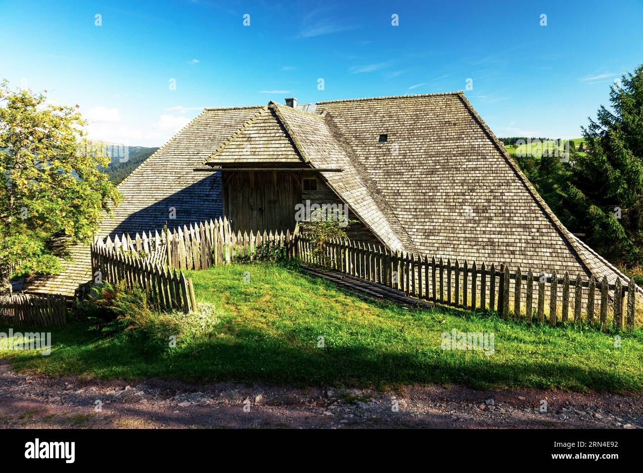 Schniederlihof Farm Museum, tipica casa Schauinsland, costruita nel 1593, Hofsgrund, Oberried, Schauinsland, Foresta Nera, Baden-Wuerttemberg, Germania Foto Stock