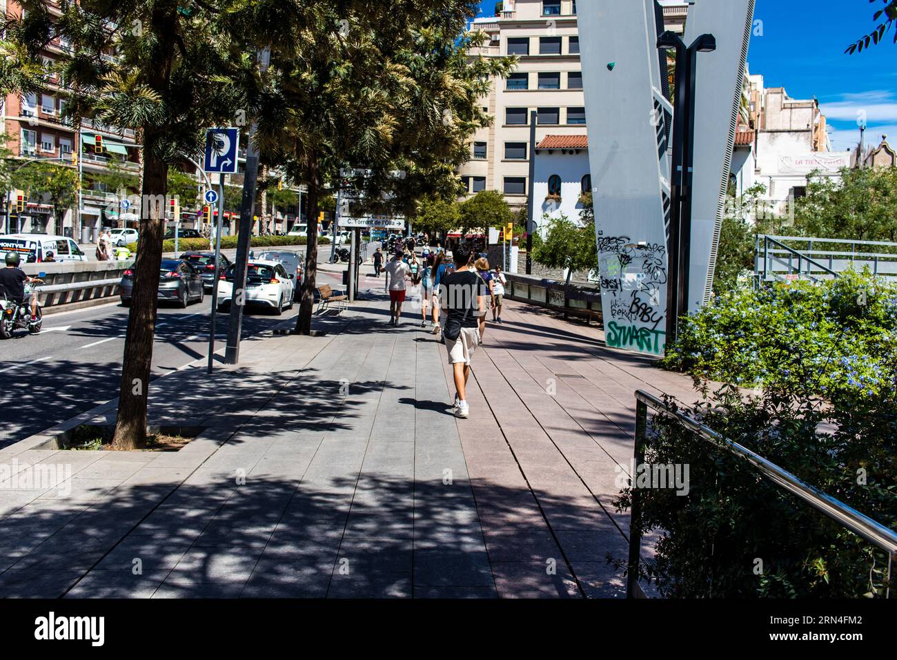 Barcellona, Spagna - 28 agosto 2023 architettura e paesaggio urbano del centro di Barcellona, città emblematica e capitale della Catalogna a Spai Foto Stock