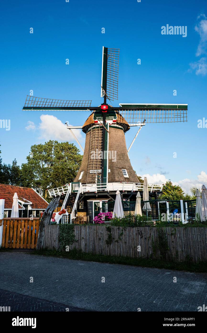 Mill a Formerum, sull'isola del Mare del Nord di Terschelling, Paesi Bassi Foto Stock