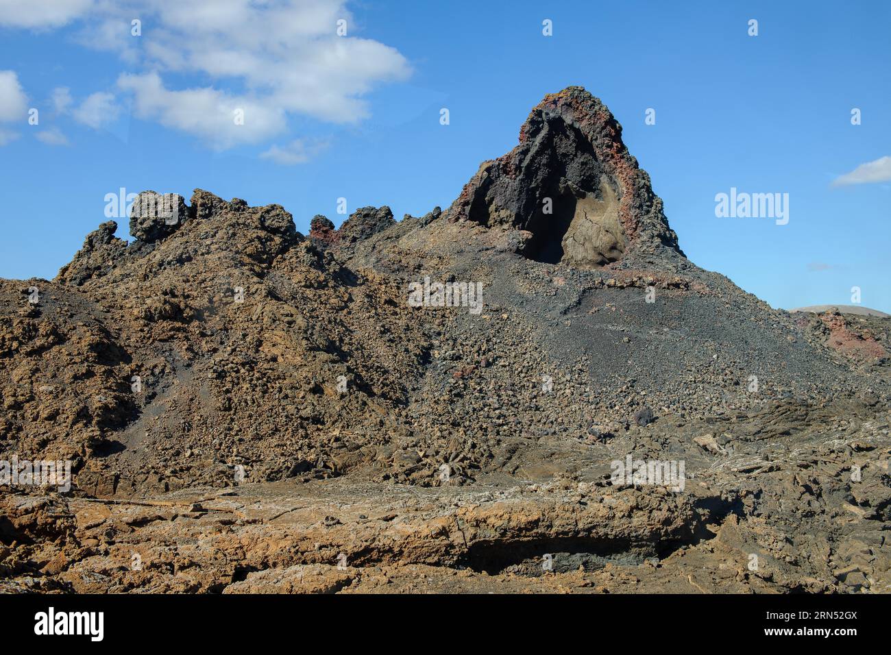 Formazione geologica di lava raffreddata, Lanzarote, Isole Canarie, Spagna Foto Stock