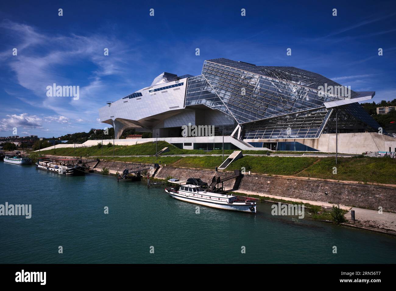 Museo delle confluenze, architettura moderna nel quartiere la Confluence, fiume Rodano, Lione, dipartimento del Rodano, regione Auvergne-Rodano-Alpi Foto Stock