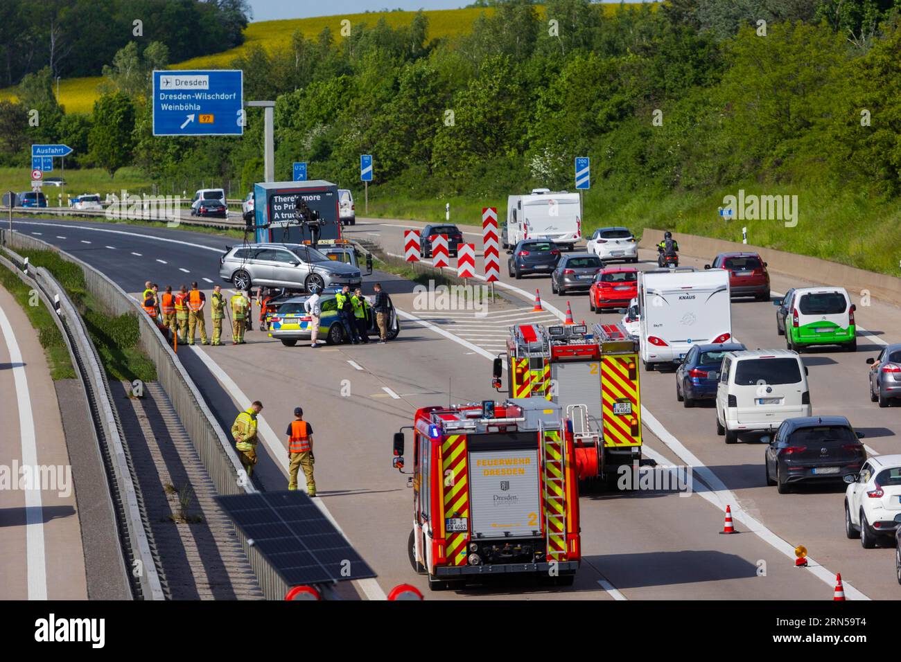 Traffico lento sulla A4 Foto Stock