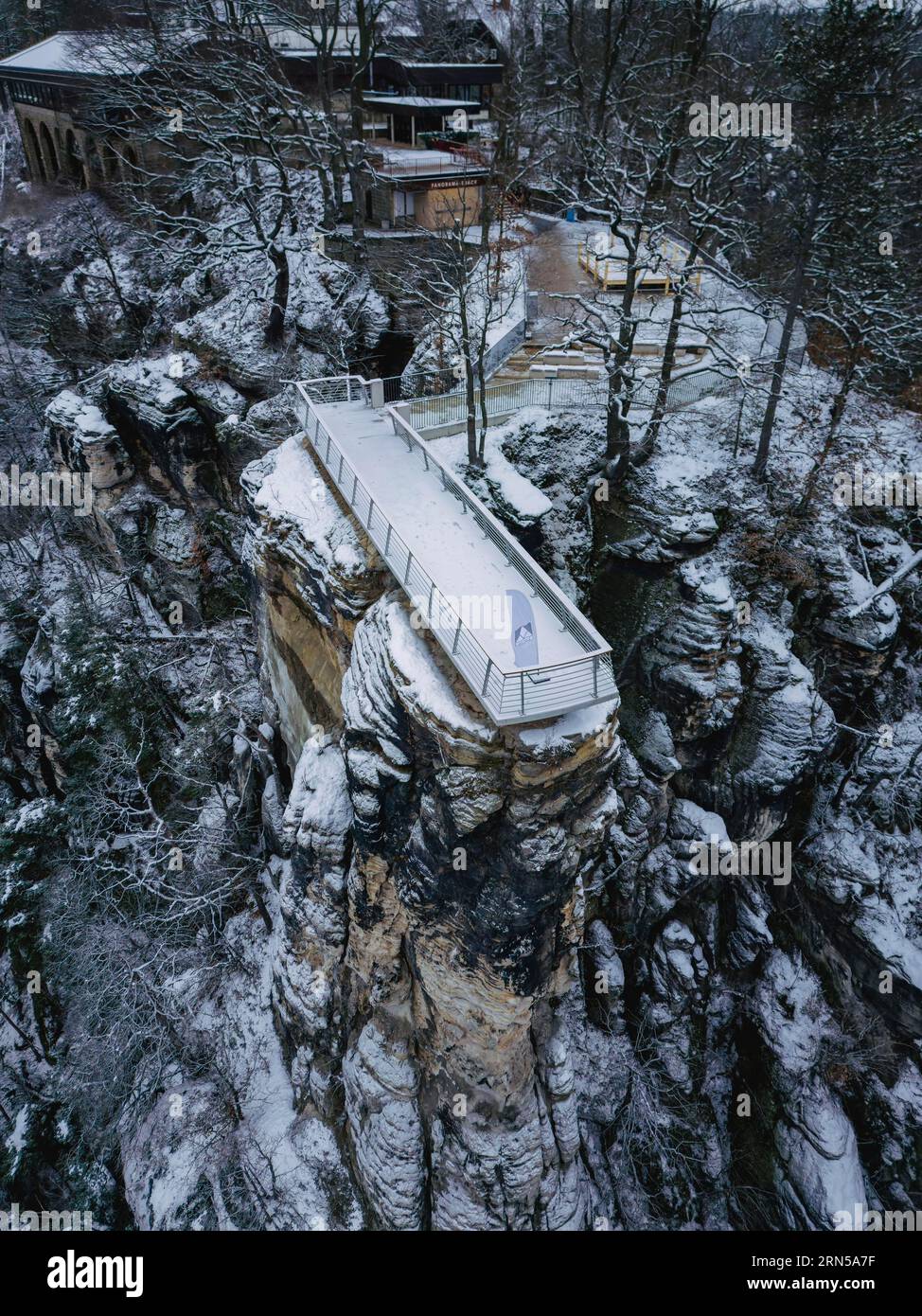 Apertura della nuova piattaforma di visualizzazione Bastei Foto Stock