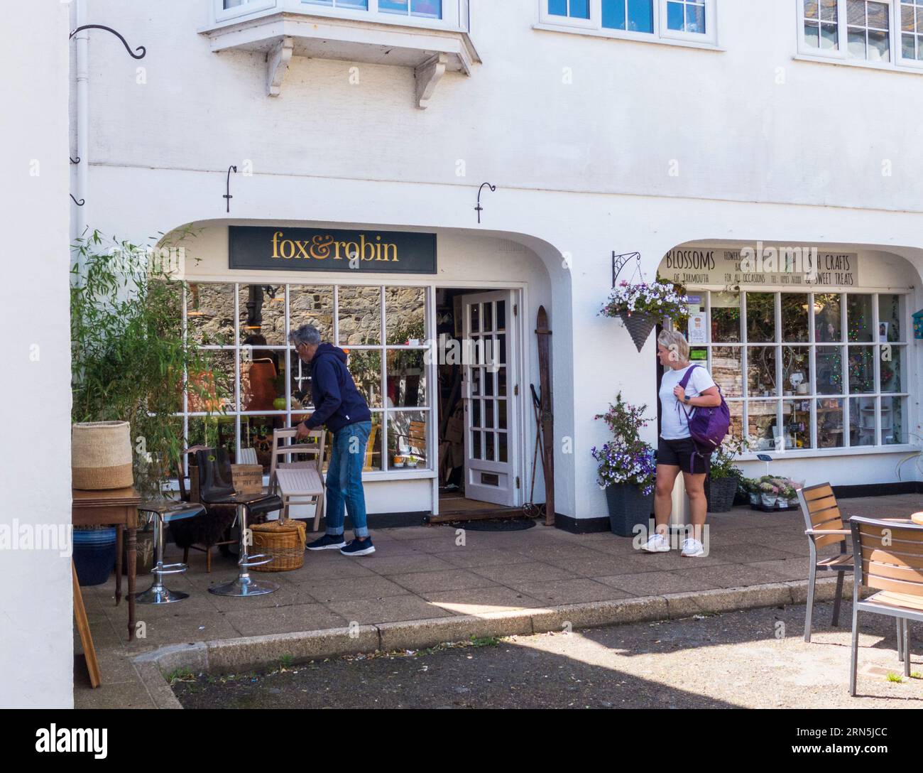 Fox and Robin Shop a Yarmouth, Isola di Wight, Inghilterra, Regno Unito Foto Stock