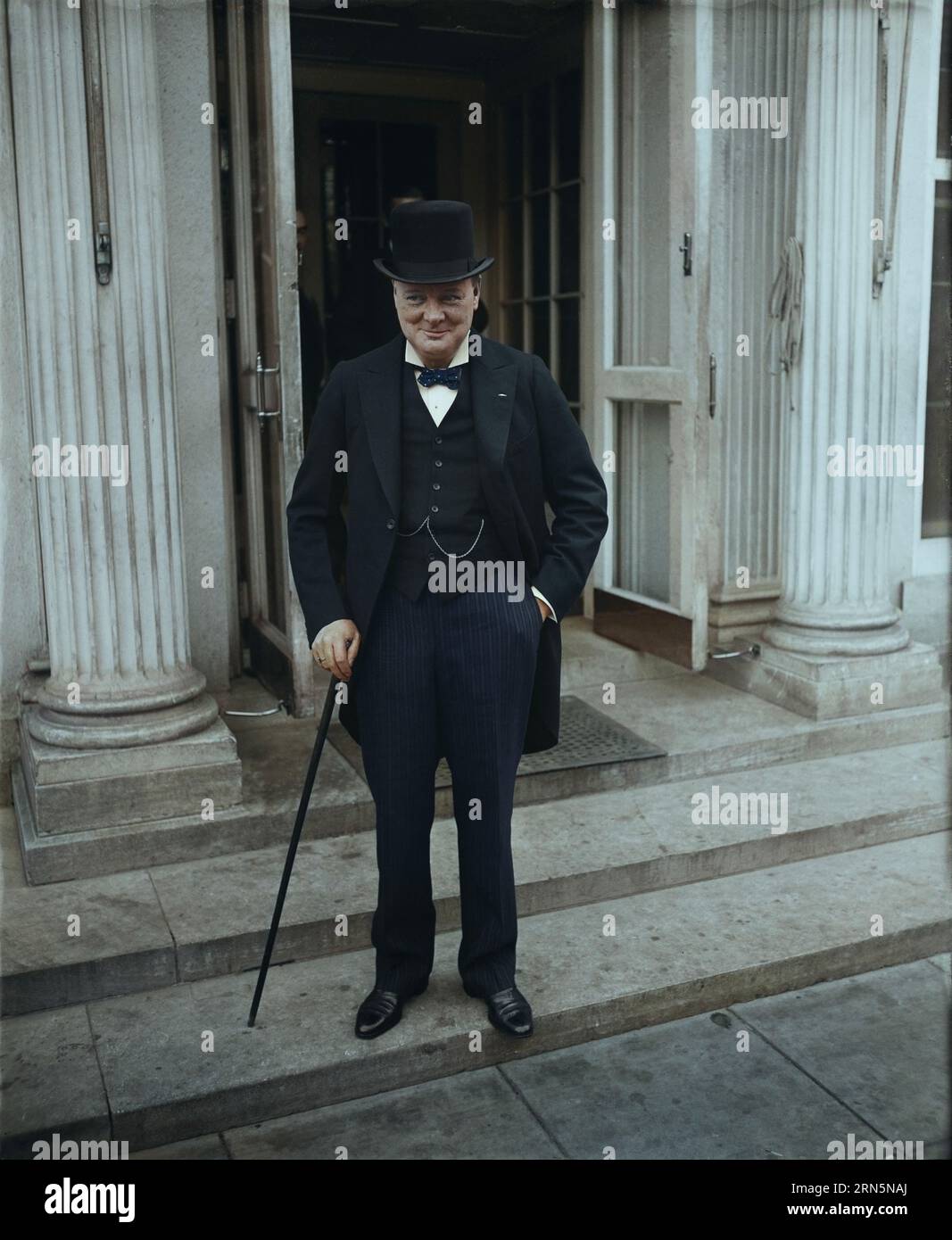 Lo statista britannico Sir Winston Churchill chiama il presidente Hoover. Winston Churchill 18 ottobre 1929. Foto Stock