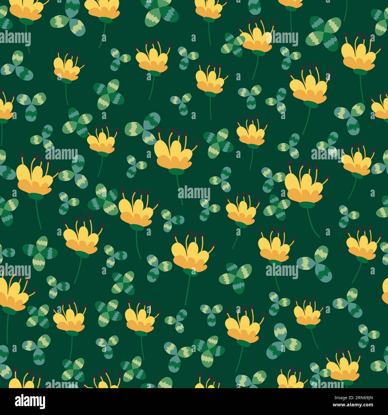 Motivo senza cuciture di fiori gialli eleganti e raffinati, campo estivo. Illustrazione Vettoriale