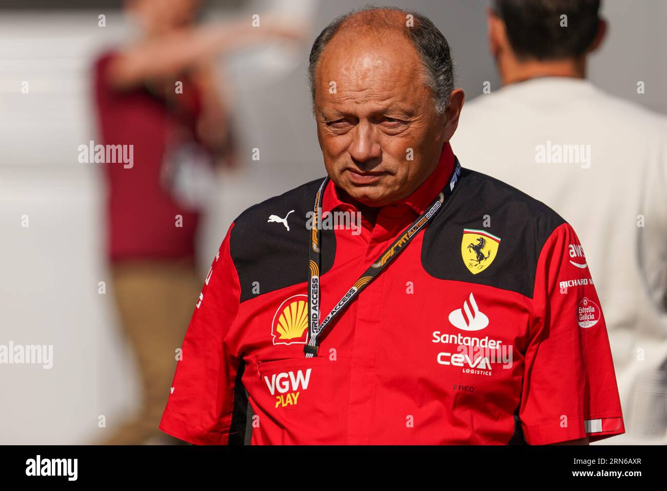 Frederic Vasseur, Team Chief, Scuderia Ferrari F1 Team durante il Gran Premio d'Italia di Formula 1 Pirelli 2023 il 31 agosto 2023 a Monza. Crediti: Luca Rossini/e-Mage/Alamy Live News Foto Stock