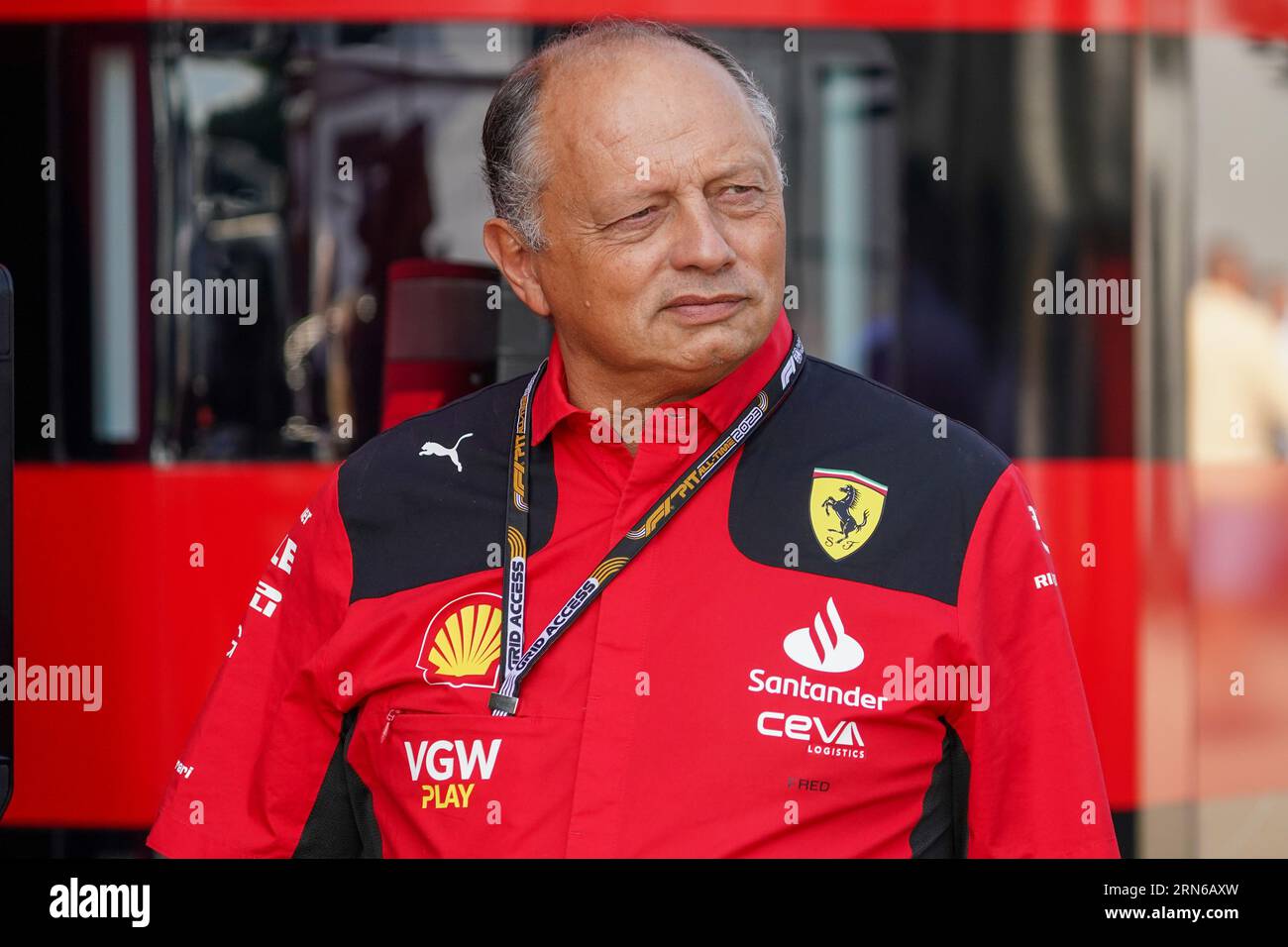 Frederic Vasseur, Team Chief, Scuderia Ferrari F1 Team durante il Gran Premio d'Italia di Formula 1 Pirelli 2023 il 31 agosto 2023 a Monza. Crediti: Luca Rossini/e-Mage/Alamy Live News Foto Stock