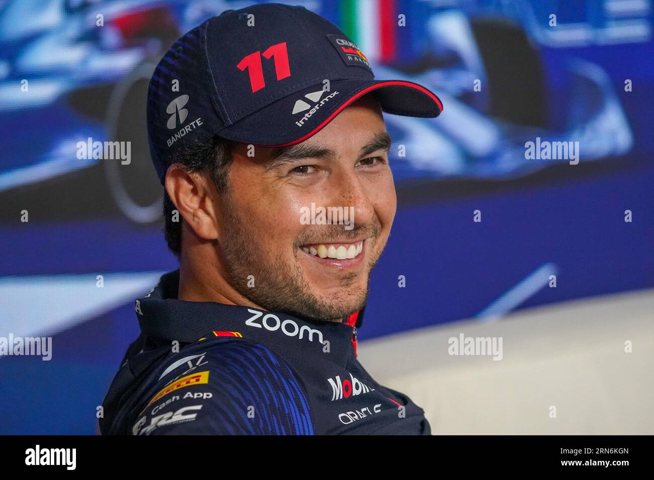 Monza, Italia. 31 agosto 2023. Sergio Perez del Messico alla guida della (11) Oracle Red Bull Racing RB19 Honda RBPT, durante la Formula 1 Pirelli GP d'Italia. Crediti: Alessio Morgese/Alessio Morgese/e-Mage/Alamy live news Foto Stock