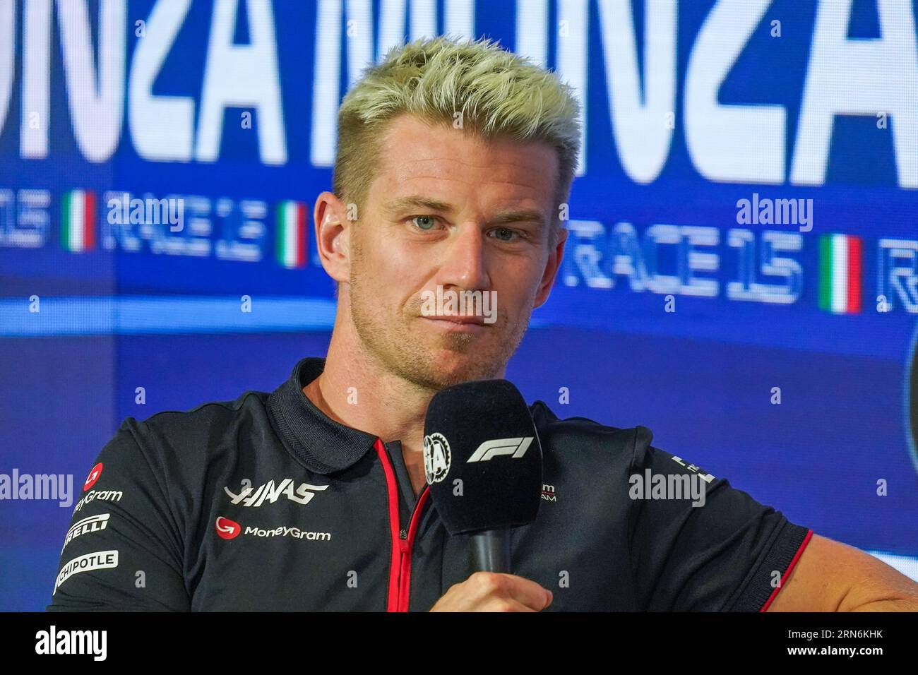Monza, Italia. 31 agosto 2023. Nico Hulkenberg tedesco alla guida del (37) MoneyGram Haas F1 Team VF-23 Ferrari, durante la Formula 1 Pirelli GP d'Italia. Crediti: Alessio Morgese/Alessio Morgese/e-Mage/Alamy live news Foto Stock