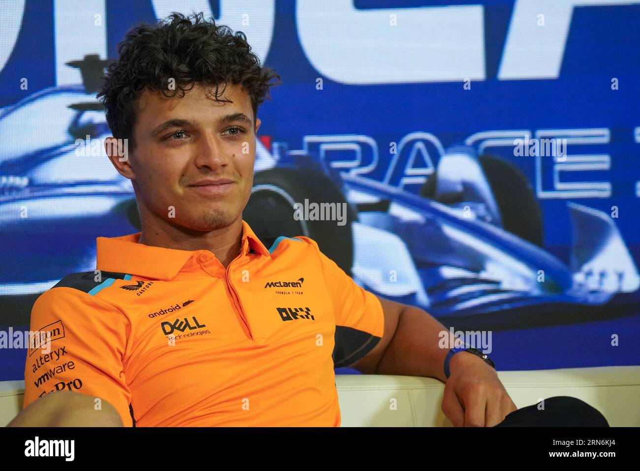 Monza, Italia. 31 agosto 2023. Lando Norris del Regno Unito alla guida della (4) McLaren F1 Team MCL60 Mercedes, durante la Formula 1 Pirelli GP d'Italia. Crediti: Alessio Morgese/Alessio Morgese/e-Mage/Alamy live news Foto Stock