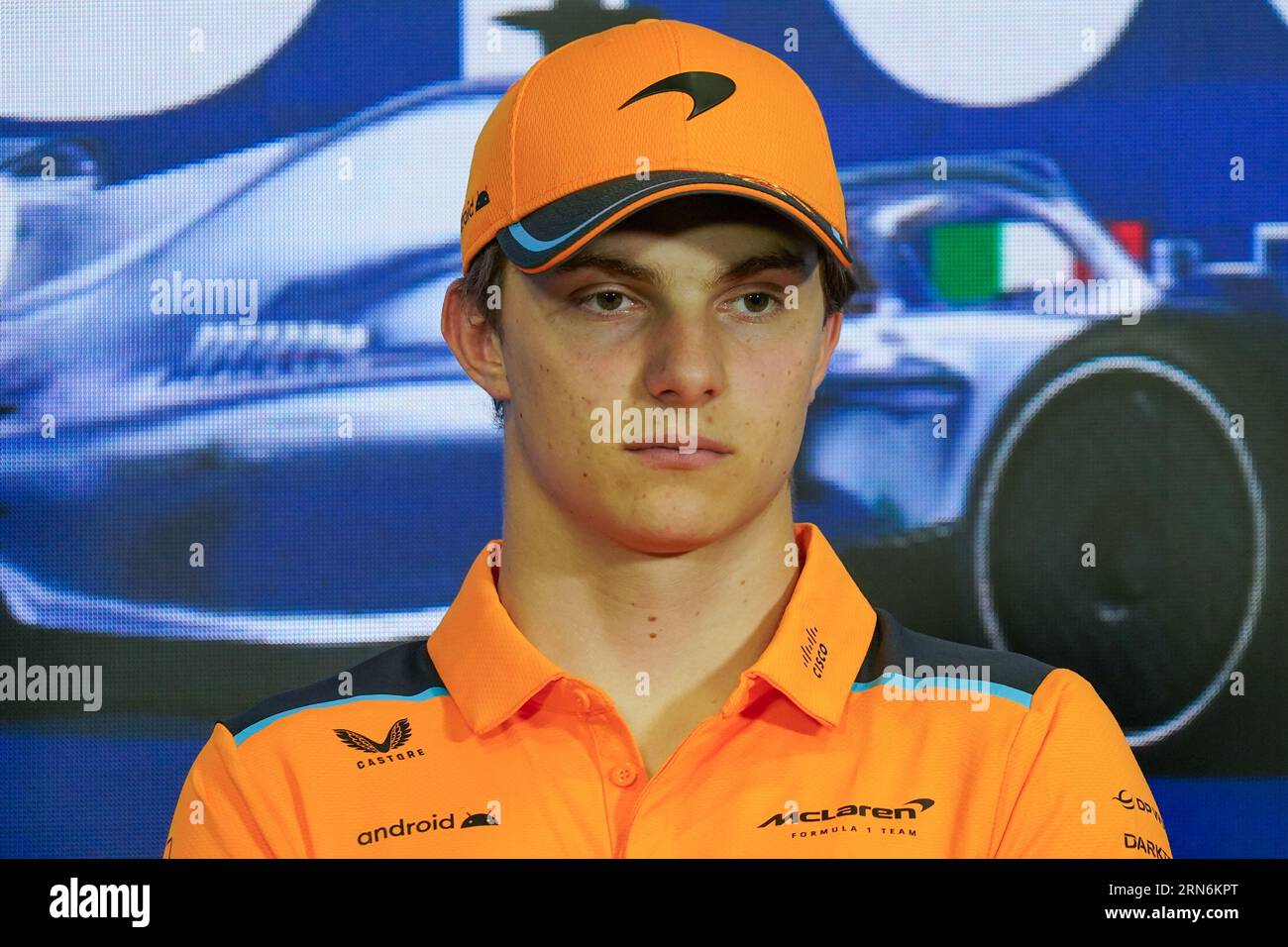 Monza, Italia. 31 agosto 2023. Oscar Piastri dell'Australia alla guida della (81) McLaren F1 Team MCL60 Mercedes, durante la Formula 1 Pirelli GP d'Italia. Crediti: Alessio Morgese/Alessio Morgese/e-Mage/Alamy live news Foto Stock