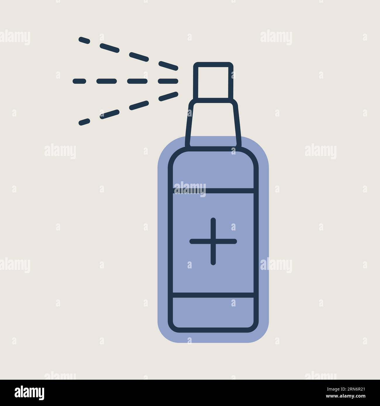 Spray disinfettante antibatterico, icona vettoriale igienizzante per le mani. Coronavirus. Simbolo grafico per la progettazione di siti Web medici e applicazioni, logo, app, interfaccia utente Illustrazione Vettoriale
