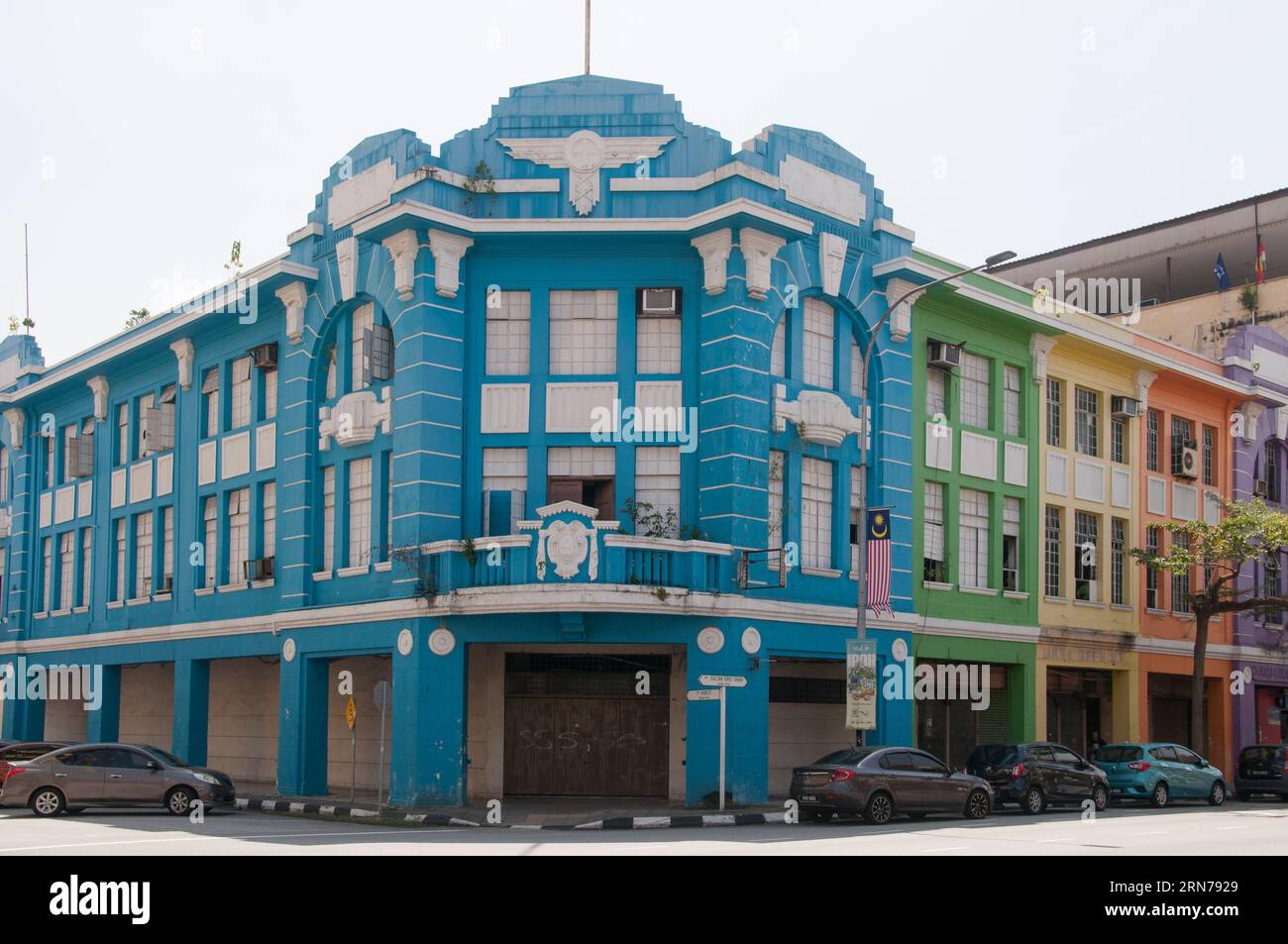 Edifici commerciali di epoca coloniale a Ipoh, Stato del Perak, Malesia Foto Stock