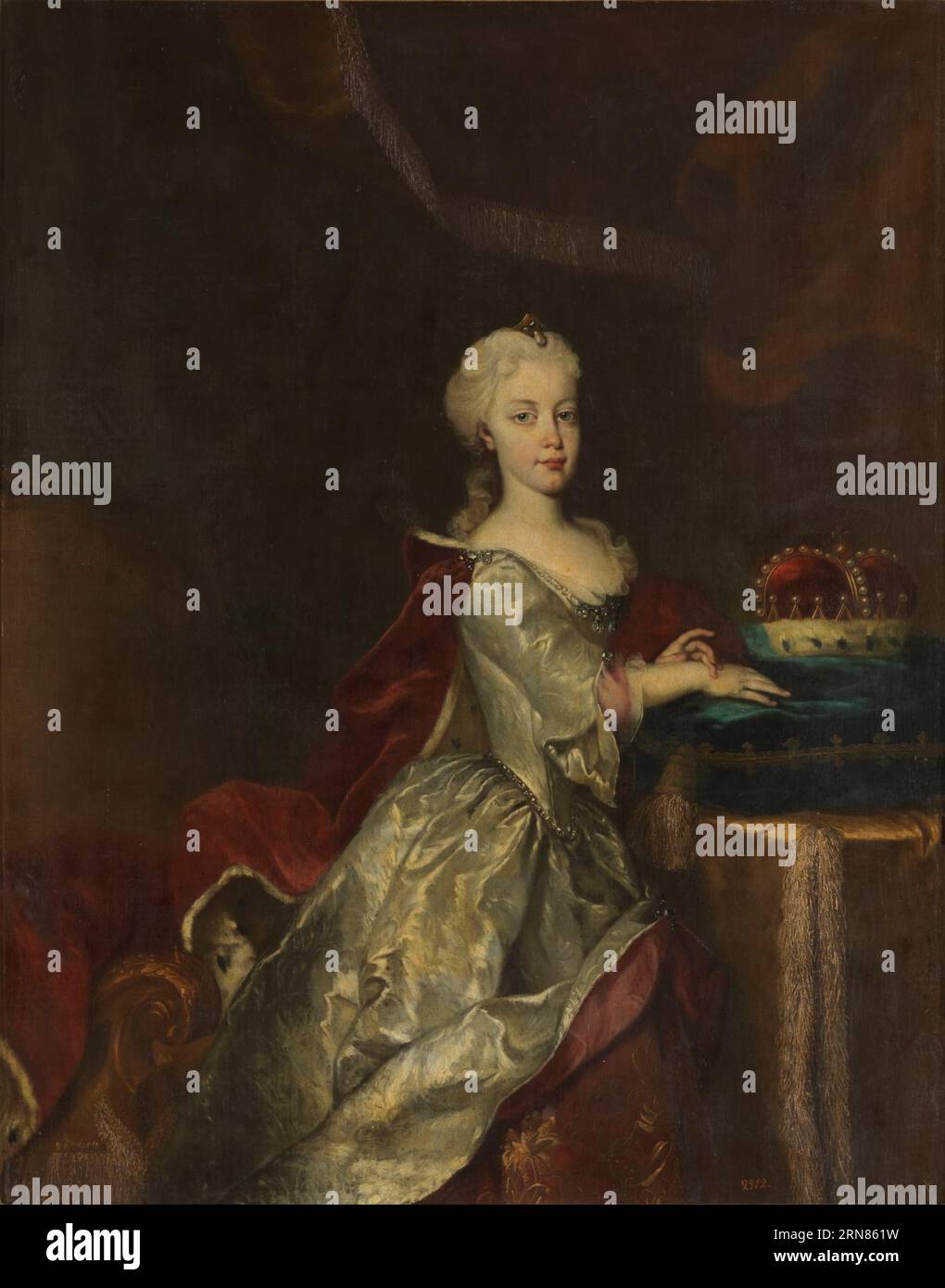 María Teresa archiduquesa de Austria circa 1724 di Johann Gottfried Auerbach Foto Stock