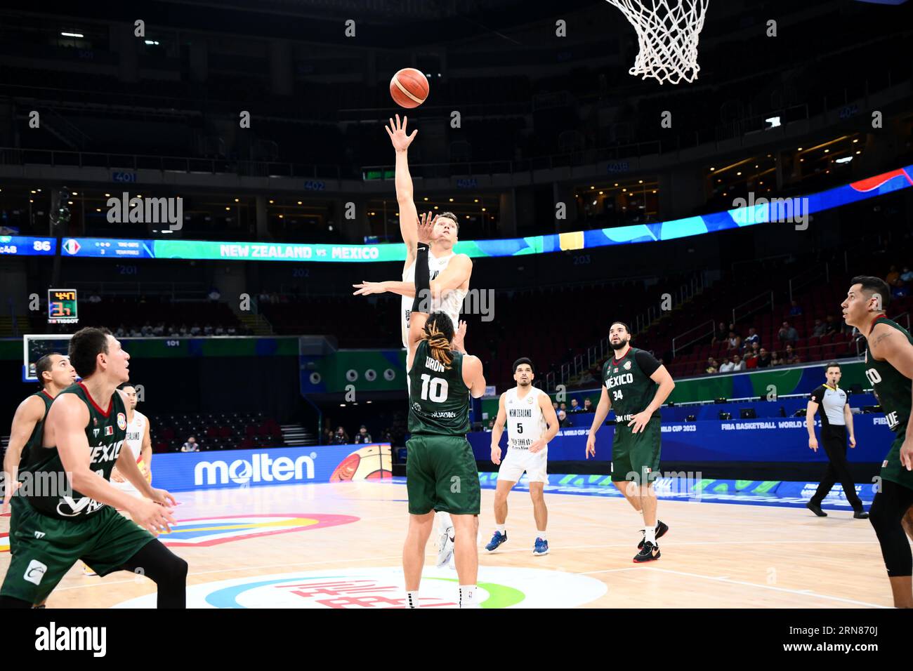 Asia Arena, Manila, Filippine. 31 agosto 2023. Yanni Wetzell (NZL), 31 AGOSTO 2023 - Basket - FIBA World Cup 2023 - Classification Round 17-32 Group N Between New Zealand 100-108 Mexico at Mall of Asia Arena, Manila, Filippine. Credito: SportsPressJP/AFLO/Alamy Live News Foto Stock