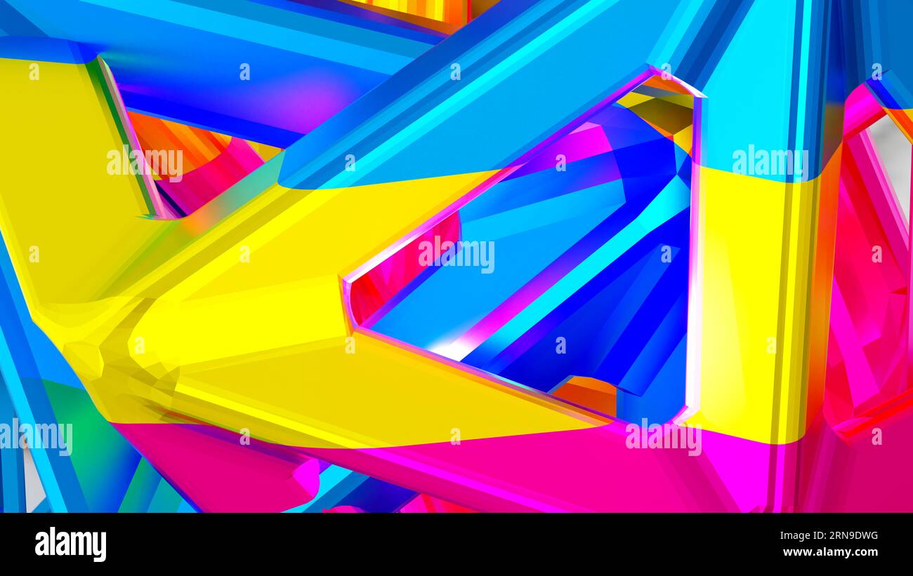 Rendering 3D, sfondo colorato astratto. Foto Stock