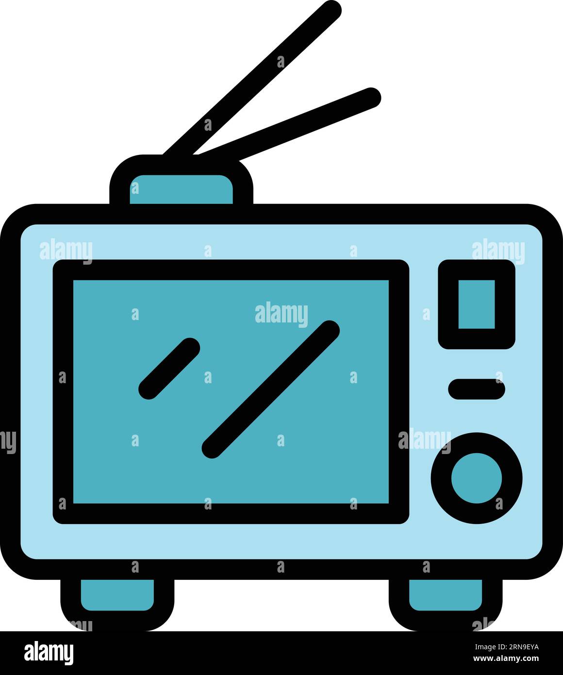 L'icona di visione TV delinea il vettore. Media di informazione. Colore del  report della fotocamera piatto Immagine e Vettoriale - Alamy