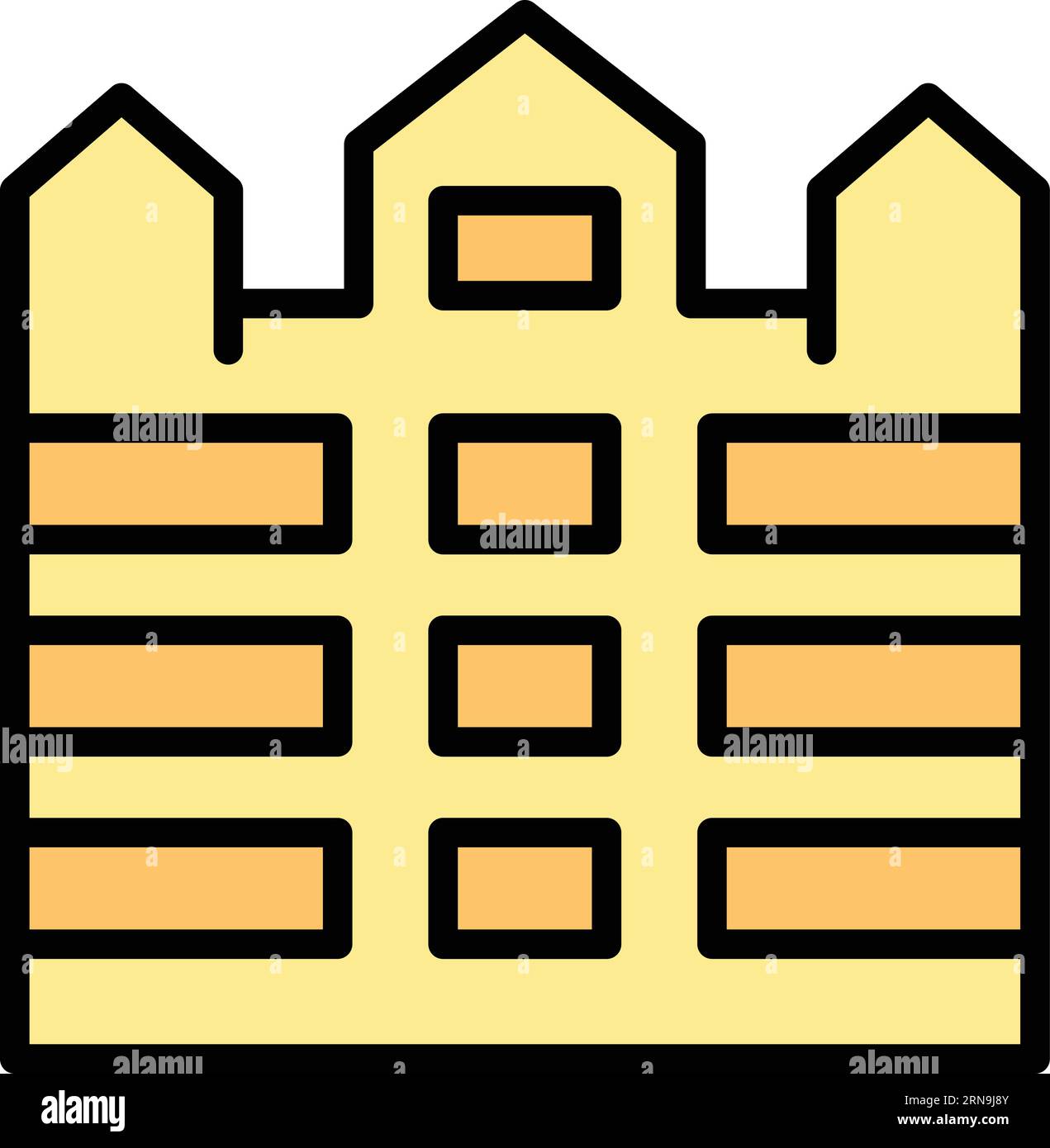 Icona di edificio storico che delinea il vettore. Il castello della Slovacchia. Piatto di colore nazionale della Repubblica Illustrazione Vettoriale