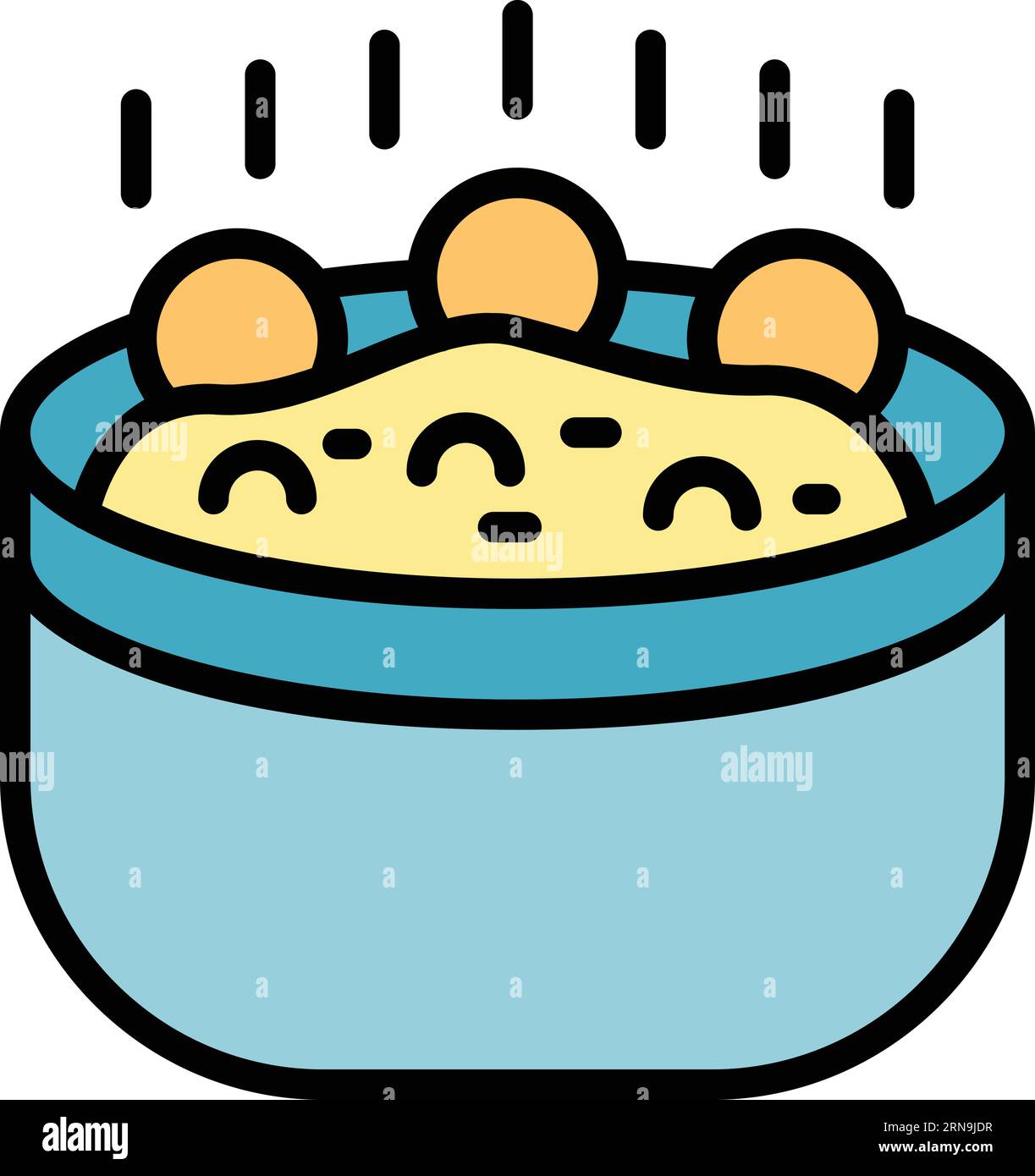 Icona del cibo Slovacchia delinea vettore. Emblema slovacco. Colore piatto simbolo di cultura Illustrazione Vettoriale