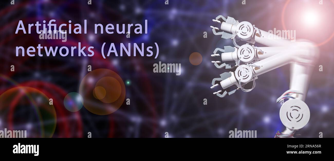 Artificial neural networks (ANNs) a computational model inspired by the structure and function of the human brain that is used for machine learning. Foto Stock