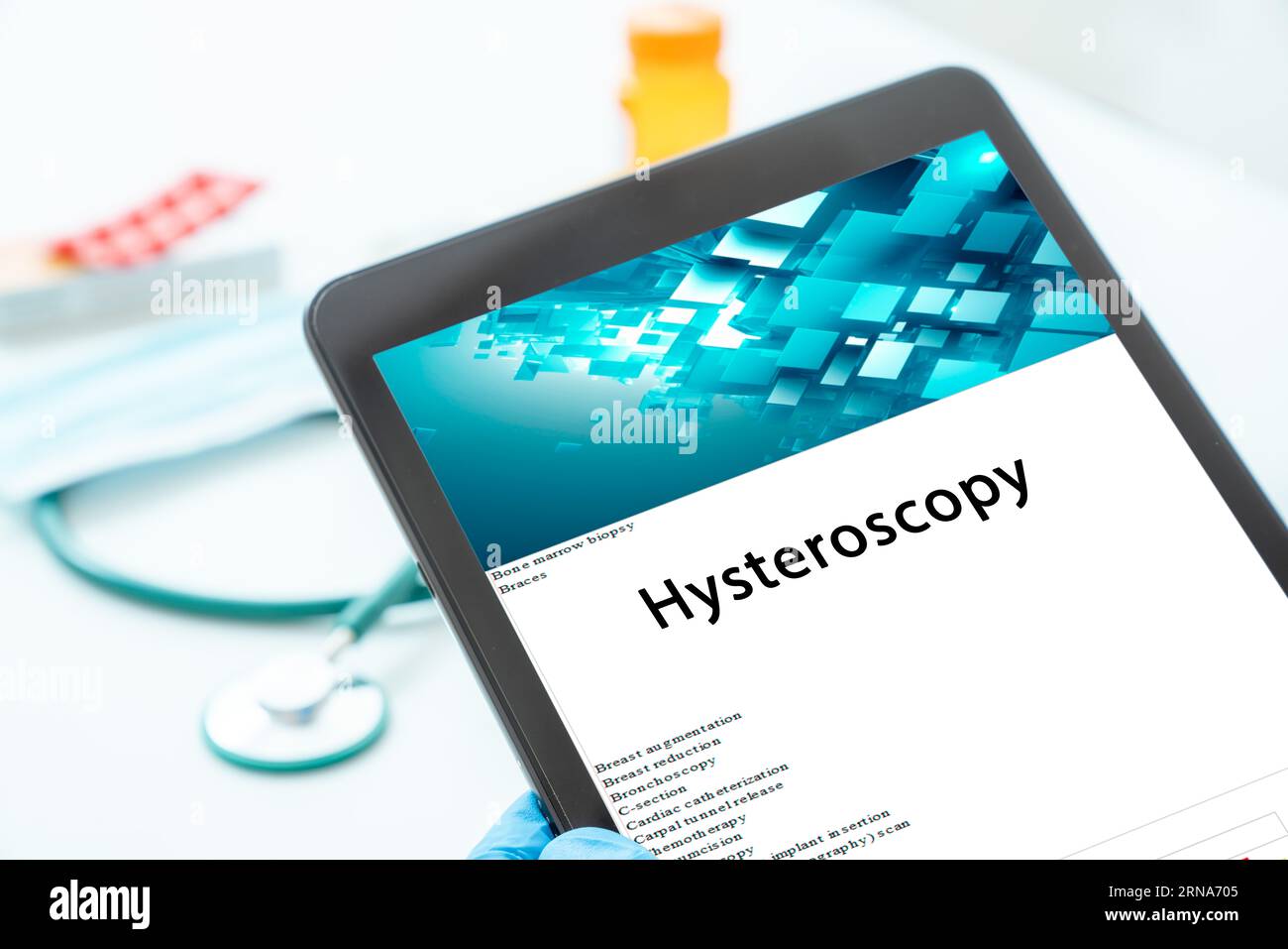 Hysteroscopy medical procedures An endoscopic procedure used to examine the uterus. Foto Stock
