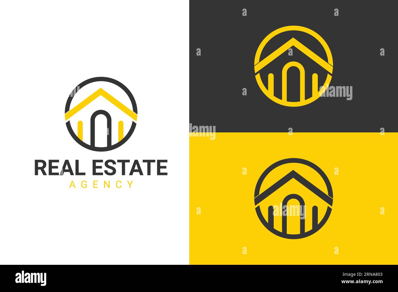 Logo con emblema immobiliare Illustrazione Vettoriale