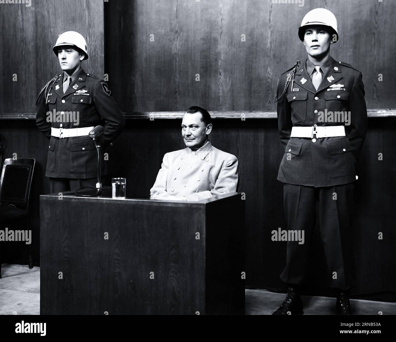 Hermann Goering al processo di Norimberga 1946 Foto Stock