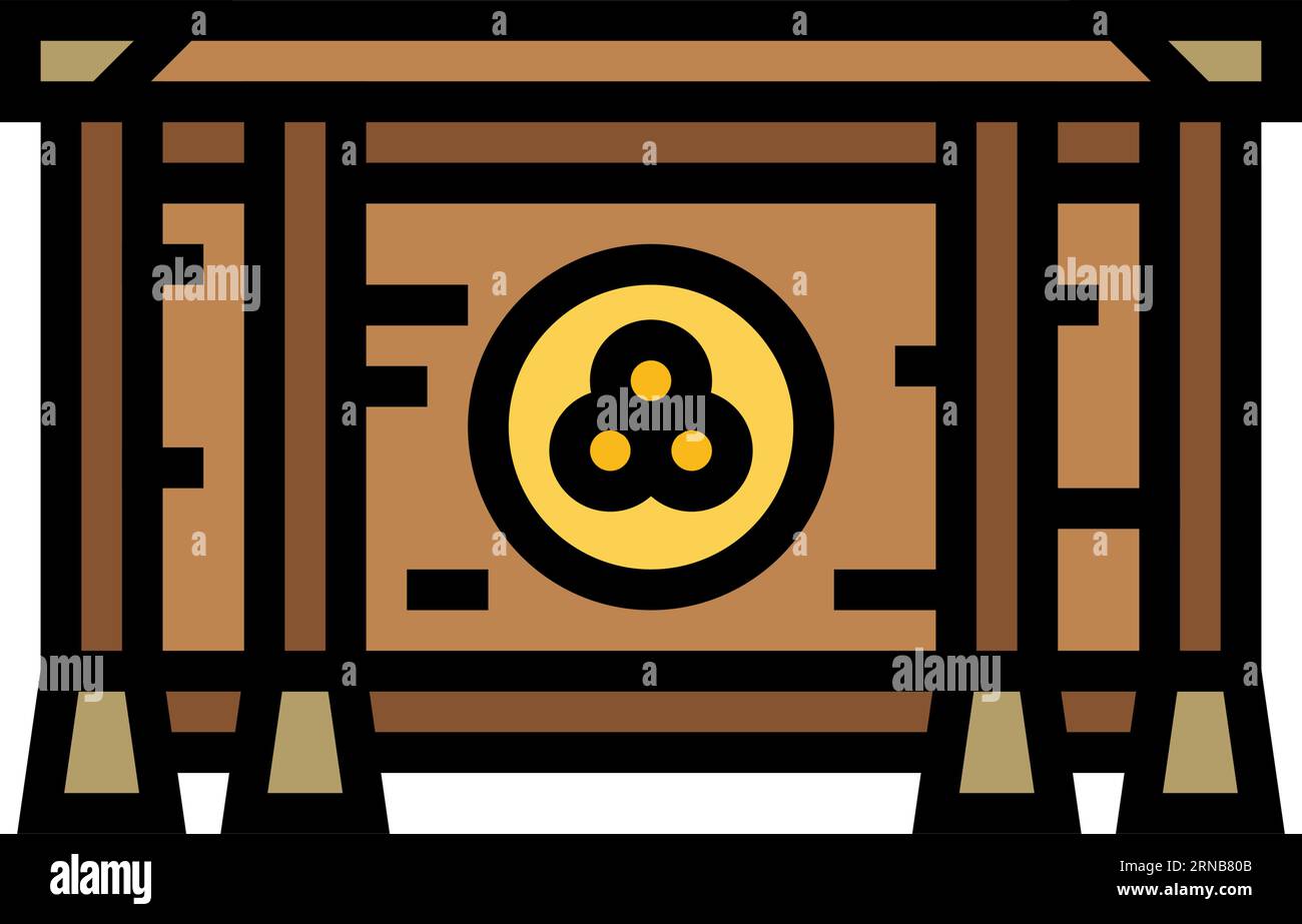 saisen monetario che offre illustrazione vettoriale dell'icona a colori dello shintoismo Illustrazione Vettoriale