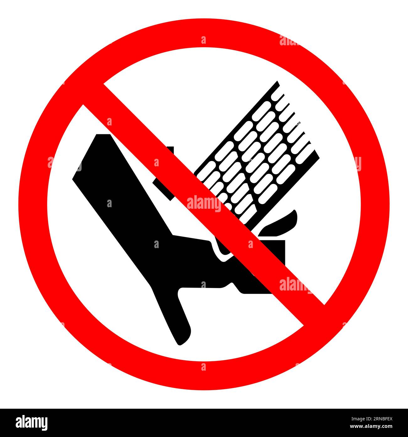 Pericolo di lesioni pericolo di schiacciamento cartello simbolo, illustrazione vettoriale, isolare su sfondo bianco etichetta .EPS10 Foto Stock