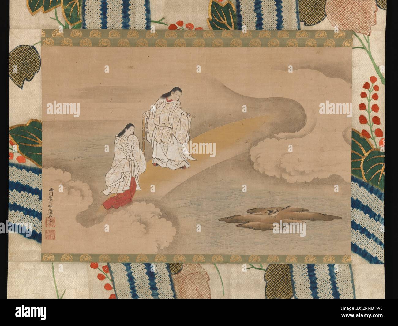 Il Dio Izanagi e la dea Izanami tra il 1700 e il 1750 di Nishikawa Sukenobu Foto Stock