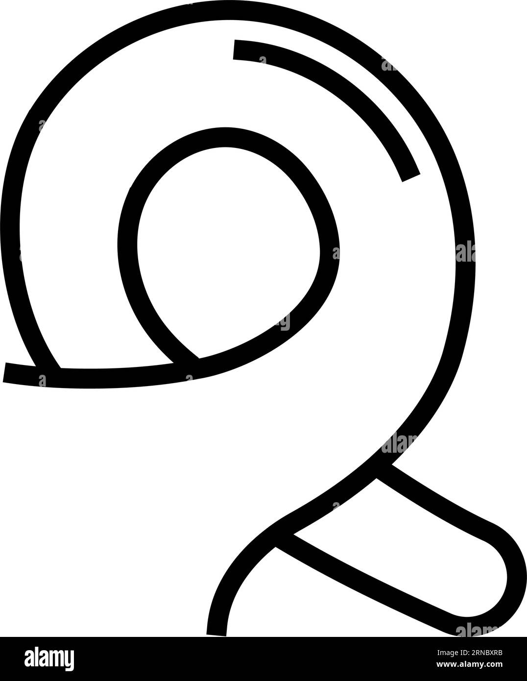 illustrazione vettoriale dell'icona della linea del maiale della coda ricurva Illustrazione Vettoriale