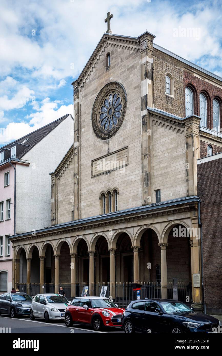 La chiesa protestante Trinitatis in via Filzgraben, Colonia, Germania. Die evangelische Trinitatiskirche am Filzgraben, Koeln, Deutschland. Foto Stock