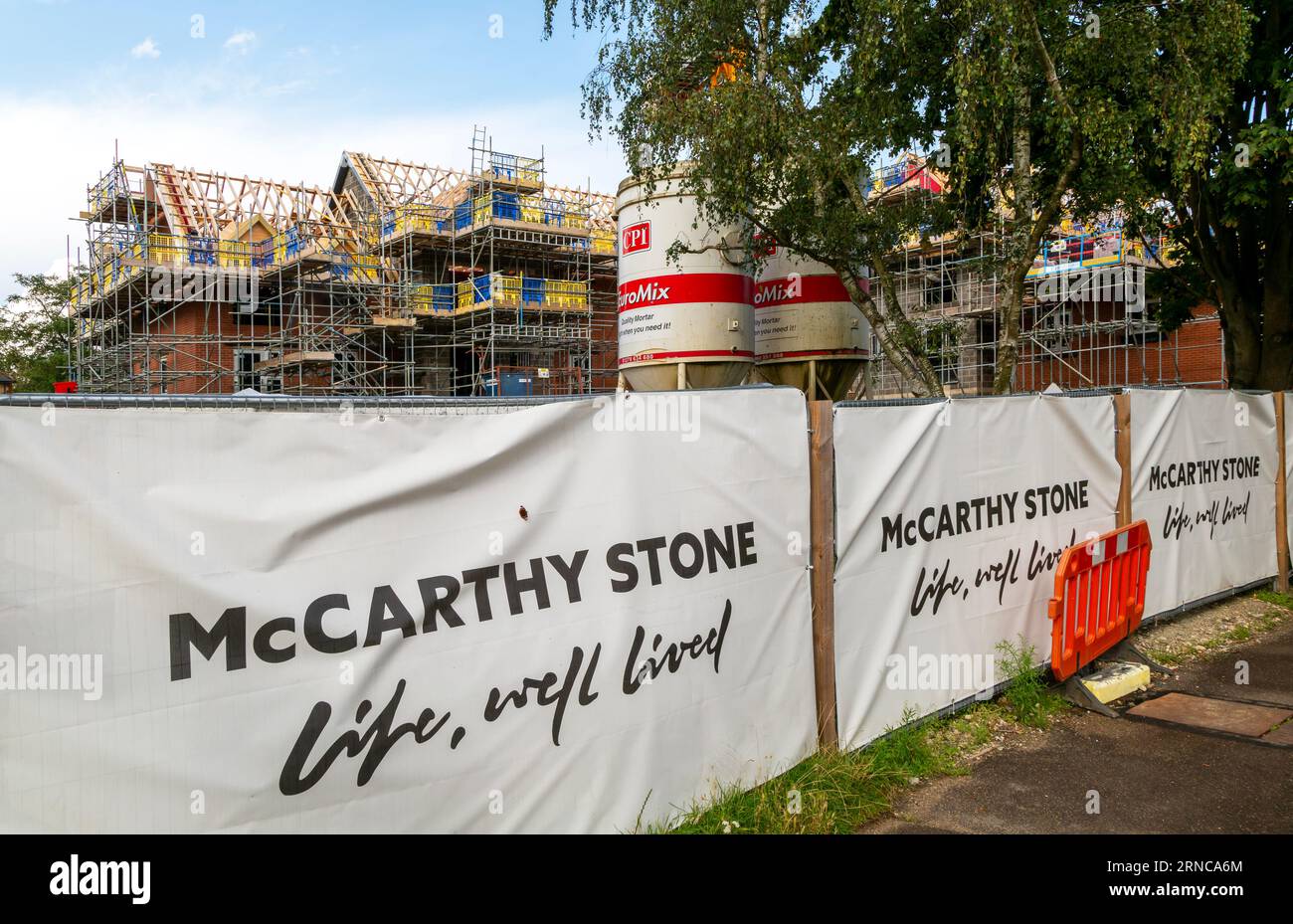 Sviluppo immobiliare di case di riposo di McCarthy Stone, Martlesham, Ipswich, Suffolk, Inghilterra, REGNO UNITO Foto Stock
