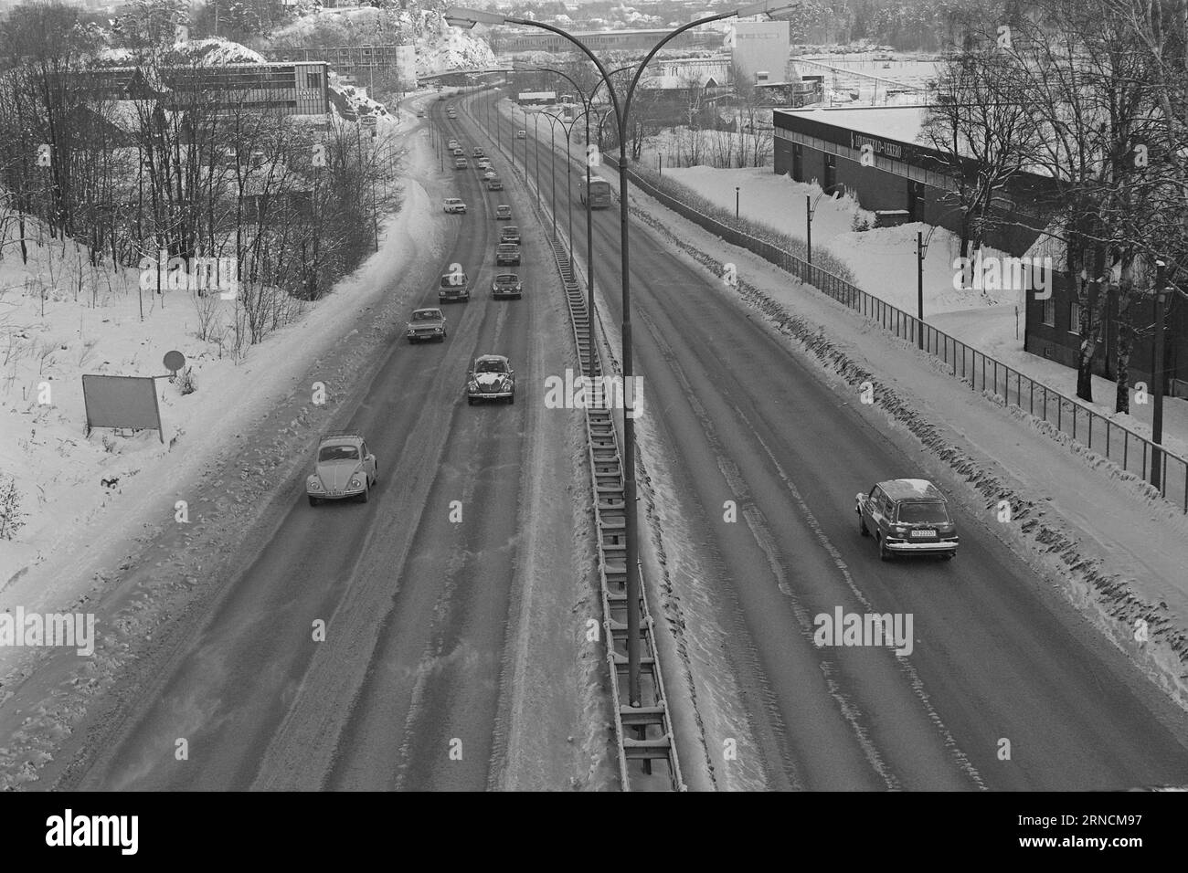 Attuale 50-1-1973 : la grande fine settimana tranquilla la crisi petrolifera del 1973, 7.500 tonnellate di benzina dovevano essere risparmiate dal divieto di guida dalle 15 di sabato fino alle 02 di lunedì. Foto; Ivar Aaserud / Aktuell / NTB ***FOTO NON ELABORATA*** questo testo è stato tradotto automaticamente! Foto Stock