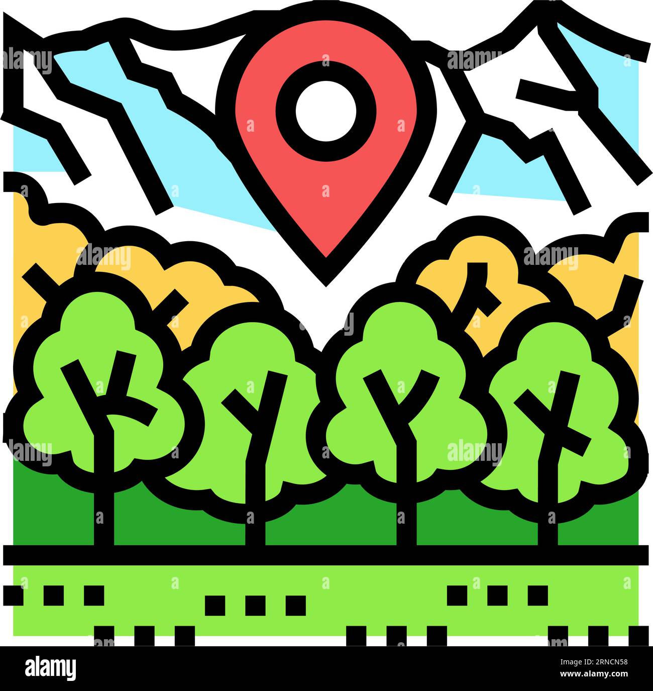 icona ecoturismo a colori ambientale illustrazione vettoriale Illustrazione Vettoriale