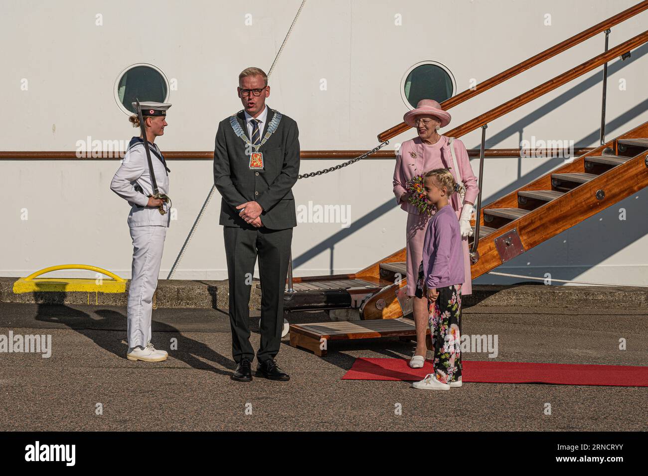 1 settembre 2023, Fredericia Danimarca, la regina Margherita II di Danimarca visita Fredericia Foto Stock