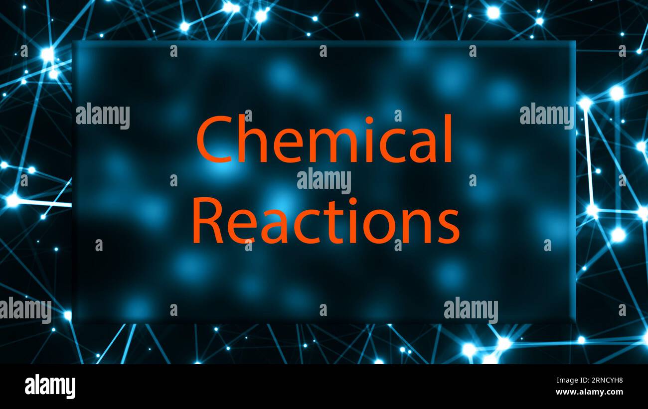 Reazioni chimiche lo studio della trasformazione della materia da una forma all'altra. Foto Stock