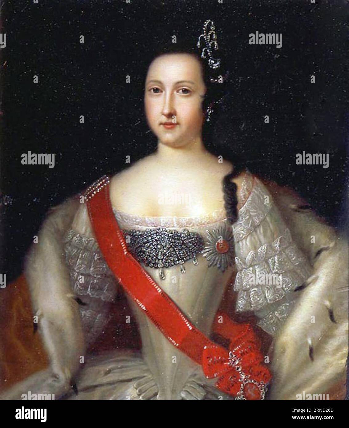 Porträt der Granduchessa Anna Leopoldovna di Russia (1718-1746) dopo il 1733 di Louis Caravaque Foto Stock