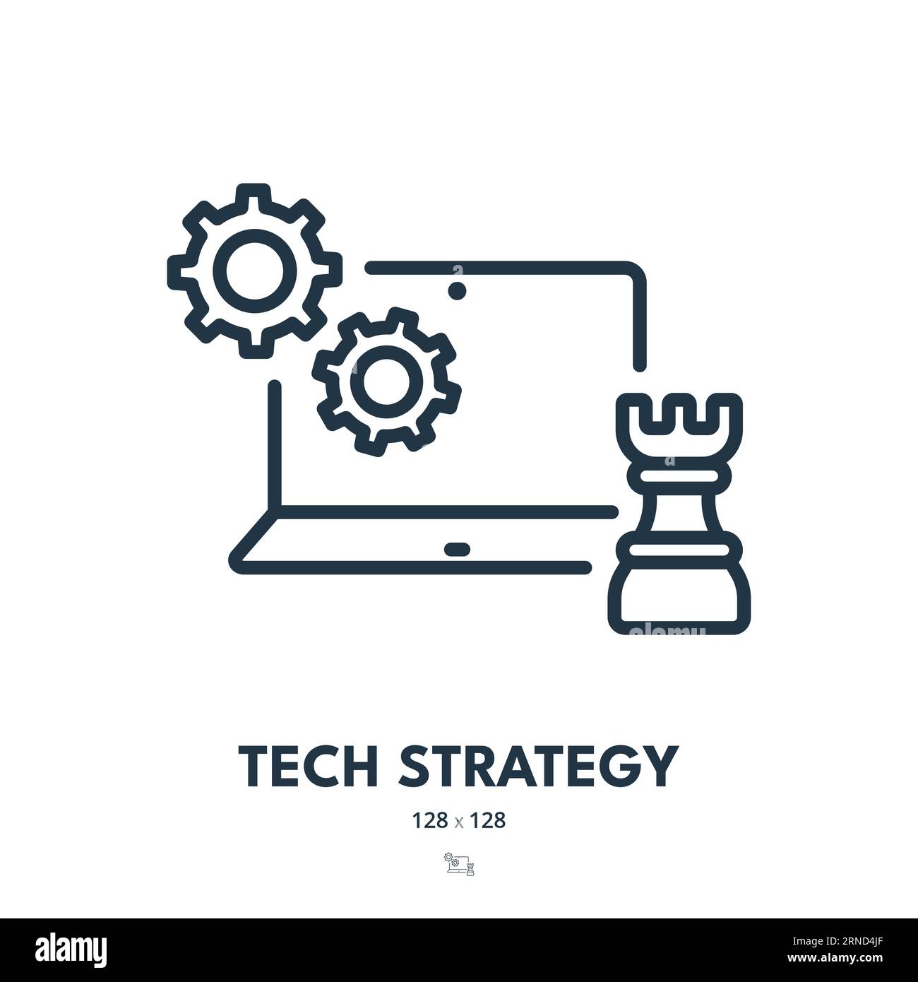 Icona strategia tecnica. Tecnologia, High Tech, creatività. Tratto modificabile. Icona vettore semplice Illustrazione Vettoriale