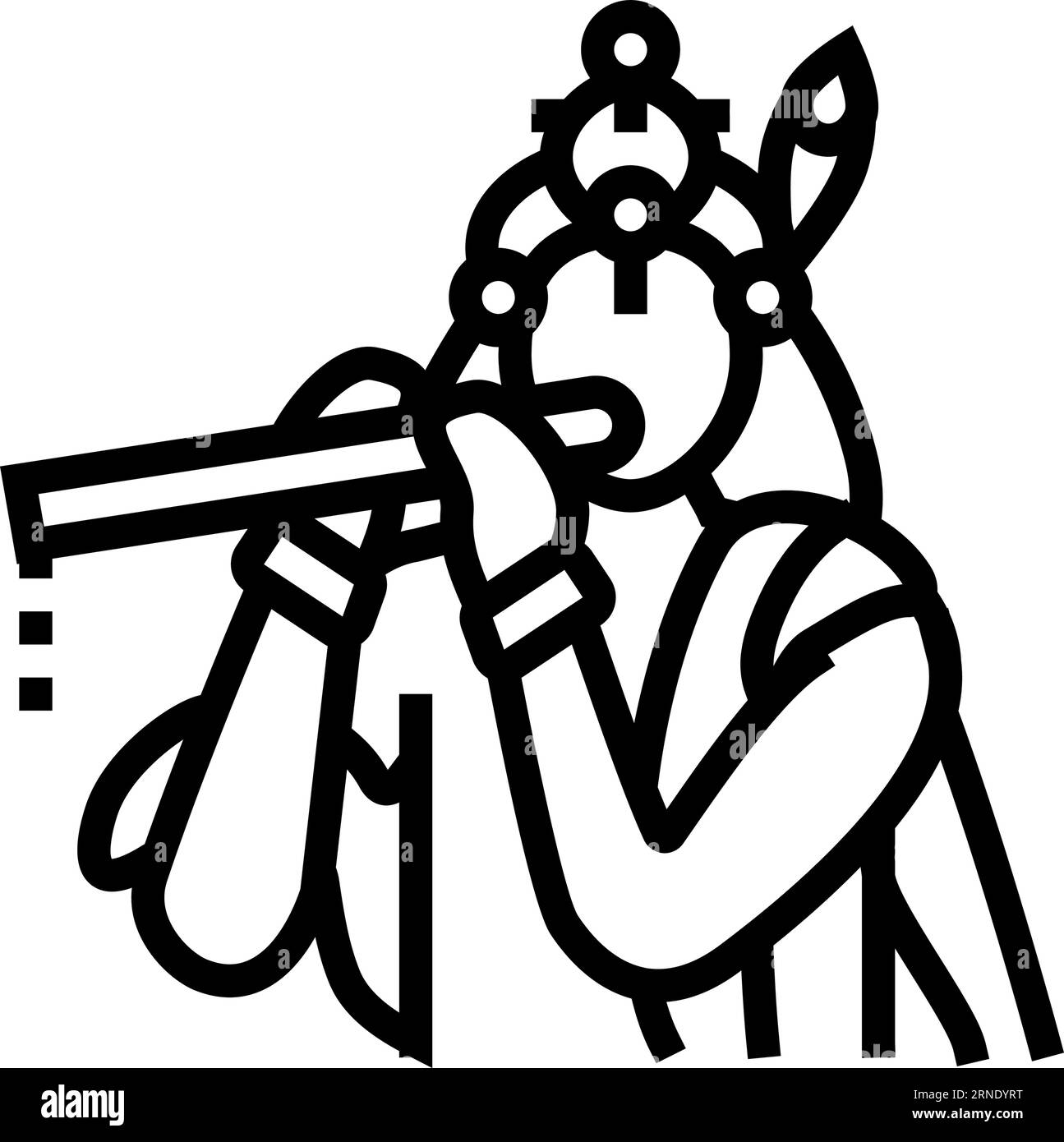 illustrazione vettoriale dell'icona linea indiana krishna god Illustrazione Vettoriale
