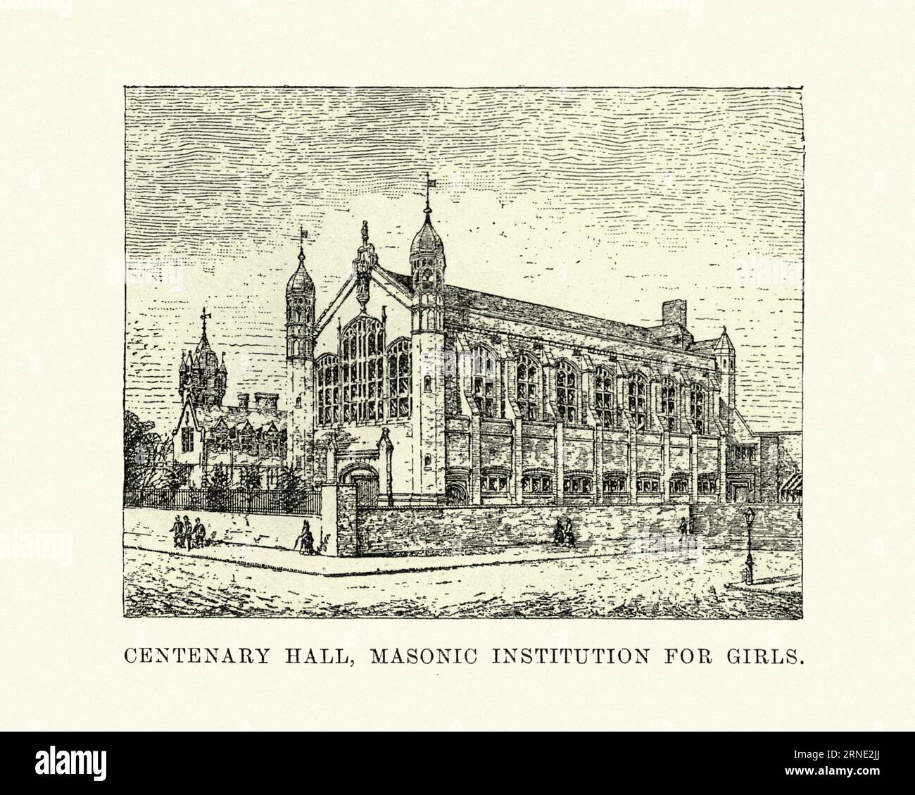 Sala del centenario, istituzione massonica per ragazze, Clapham, Londra XIX secolo Foto Stock